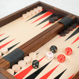 Backgammon format M en bois Jeux Faugère – plateau ouvert avec pions en place