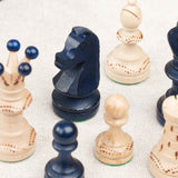 Coffret d'échecs bleu grand format en bois fermé – Jeux Faugère