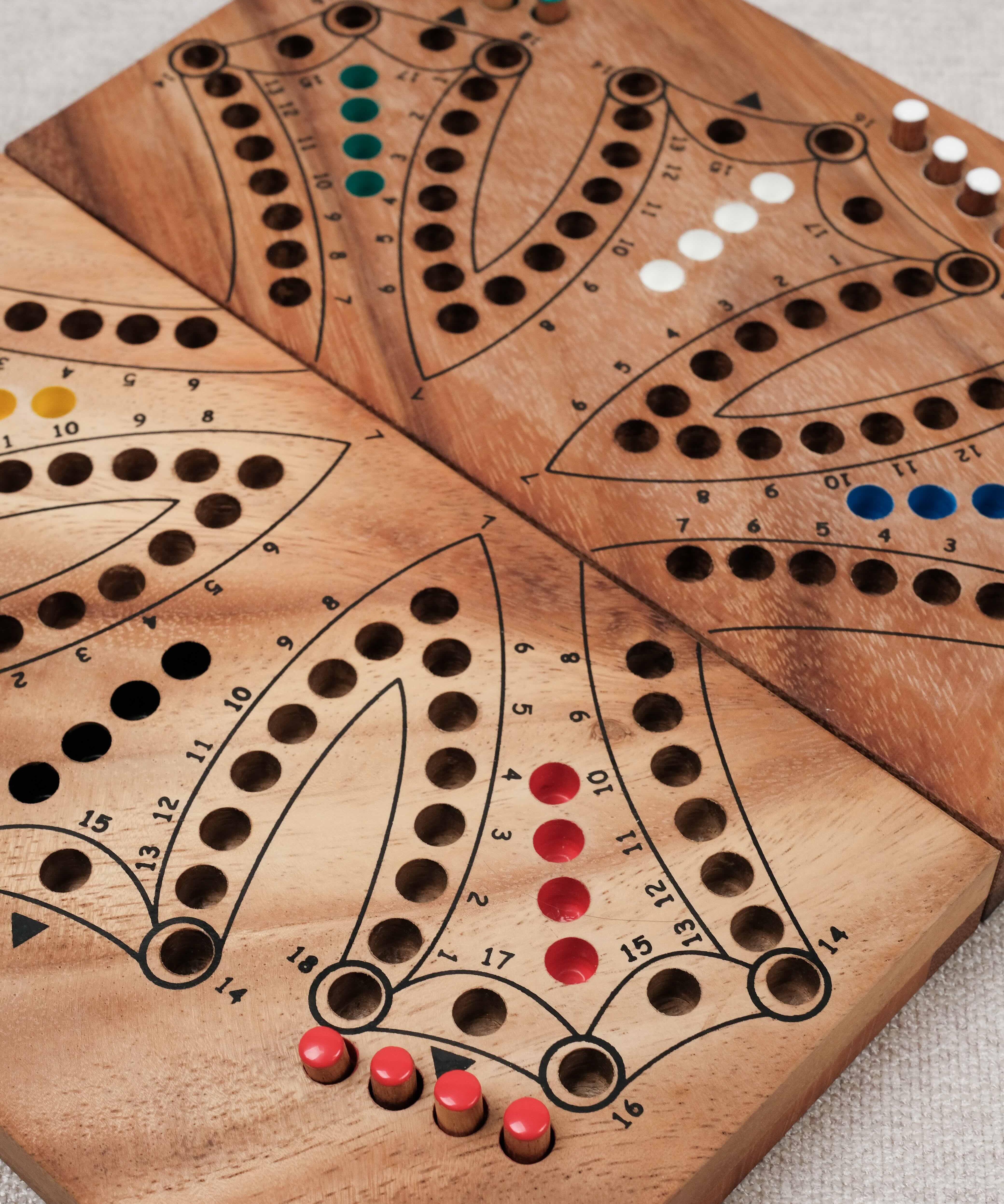 Détail des cases gravées et sérigraphiées sur le Tock 6 joueurs