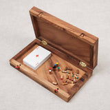 Coffret refermable du jeu de Tock L en bois d’albizia avec rangement intégré