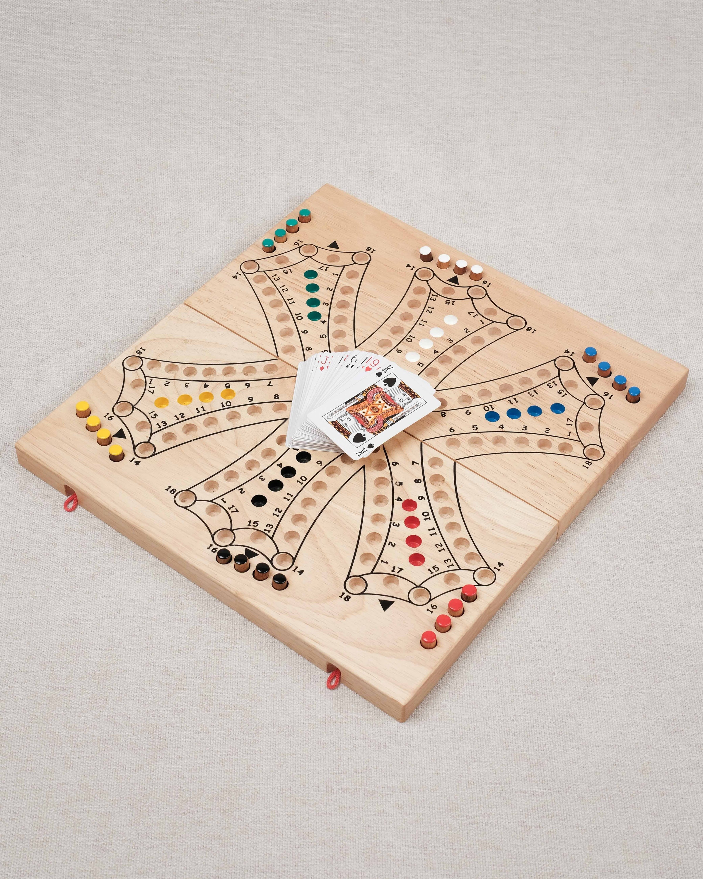 Plateau XL du jeu de Tock 6 joueurs en bois clair