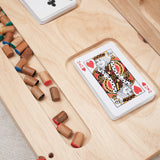 intérieur plateau de rangement avec compartiment pour pions et cartes du tock (toc) 6 joueurs XL clair