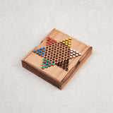 Coffret compact de Dames Chinoises M en bois fermé avec motifs étoile