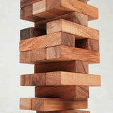 Détails de la tour de jenga ou tour infernale M en bois d'acacia