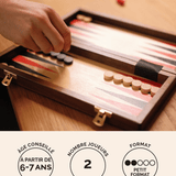 Backgammon format M en bois Jeux Faugère – jeu stratégique et familial pour vos soirées