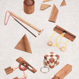 Lot de 8 mini casse-têtes en bois Jeux Faugère – idée cadeau, défis logiques pour adultes et enfants