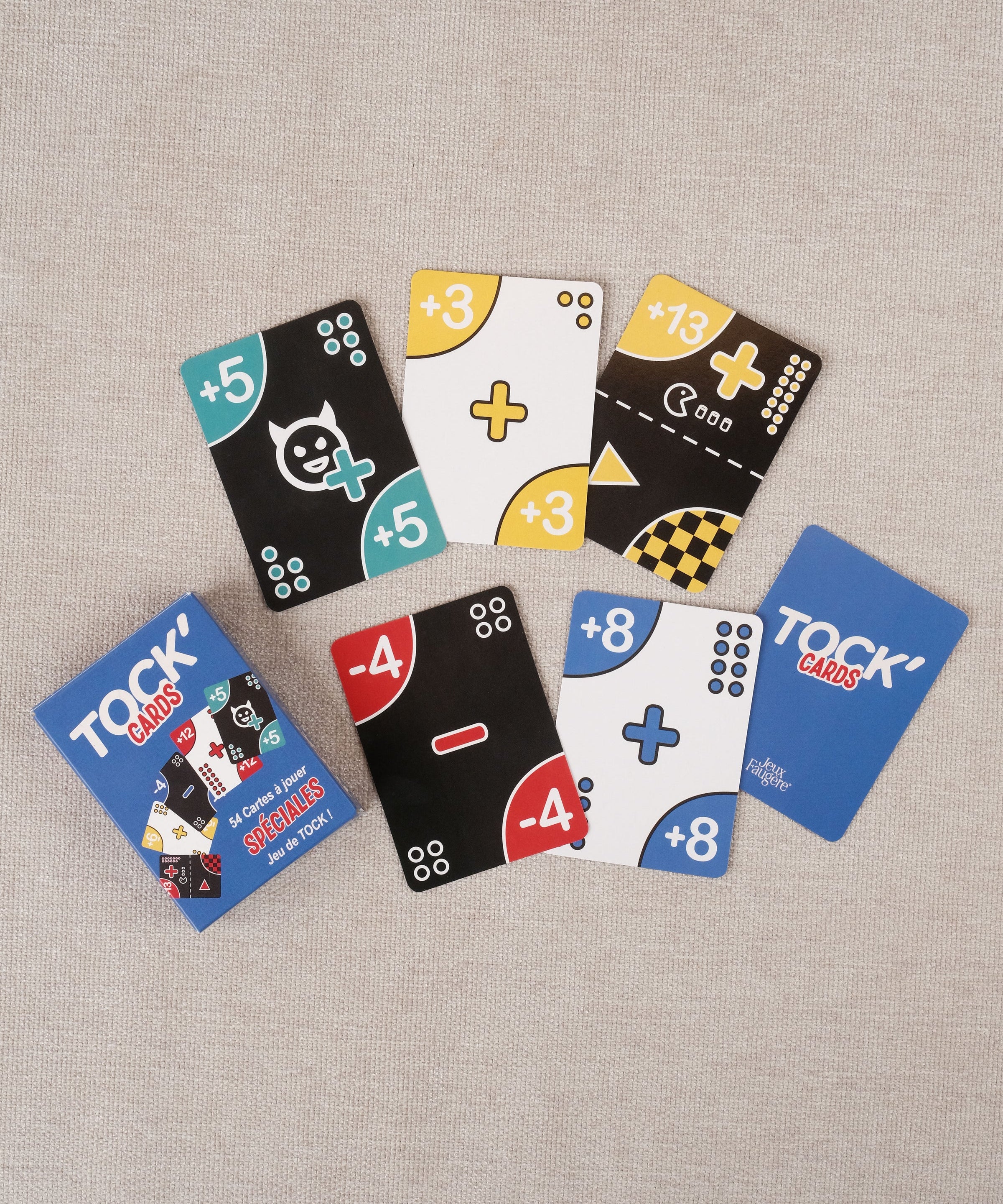 Jeu de cartes Tock'CARDS en bois Jeux Faugère – 54 cartes spéciales pour jeu de Tock