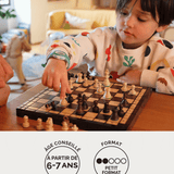 Jeu d'échecs en bois marron format S Jeux Faugère – jeu 2 joueurs dès 6 ans