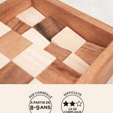 Le Damier, casse-tête en bois adulte à démonter et remonter Jeux Faugère – idée cadeau, jeu solo dès 8 ans
