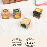 Les 4 Couleurs Folles, casse-tête multi-combinaisons en bois adulte Jeux Faugère – idée cadeau, challenge suprême dès 8 ans
