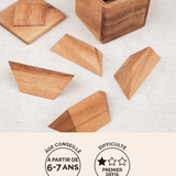 Pyramides en Boîte, casse-tête en bois Jeux Faugère – idée cadeau, premiers défis solo dès 6 ans